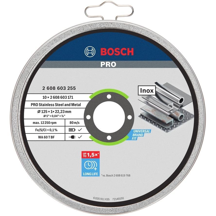 Диск відрізний Bosch PRO по металу, 125х1.0х22.2мм, 10шт (2.608.603.255)фото1