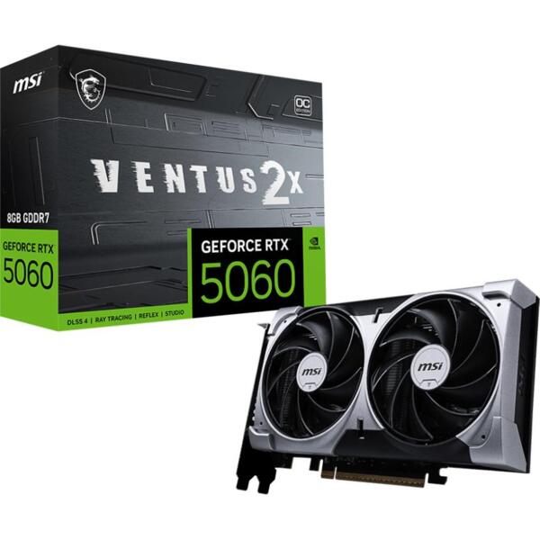Видеокарта MSI GeForce RTX 5060 8GB GDDR7 VENTUS 2X OC (912-V537-002)