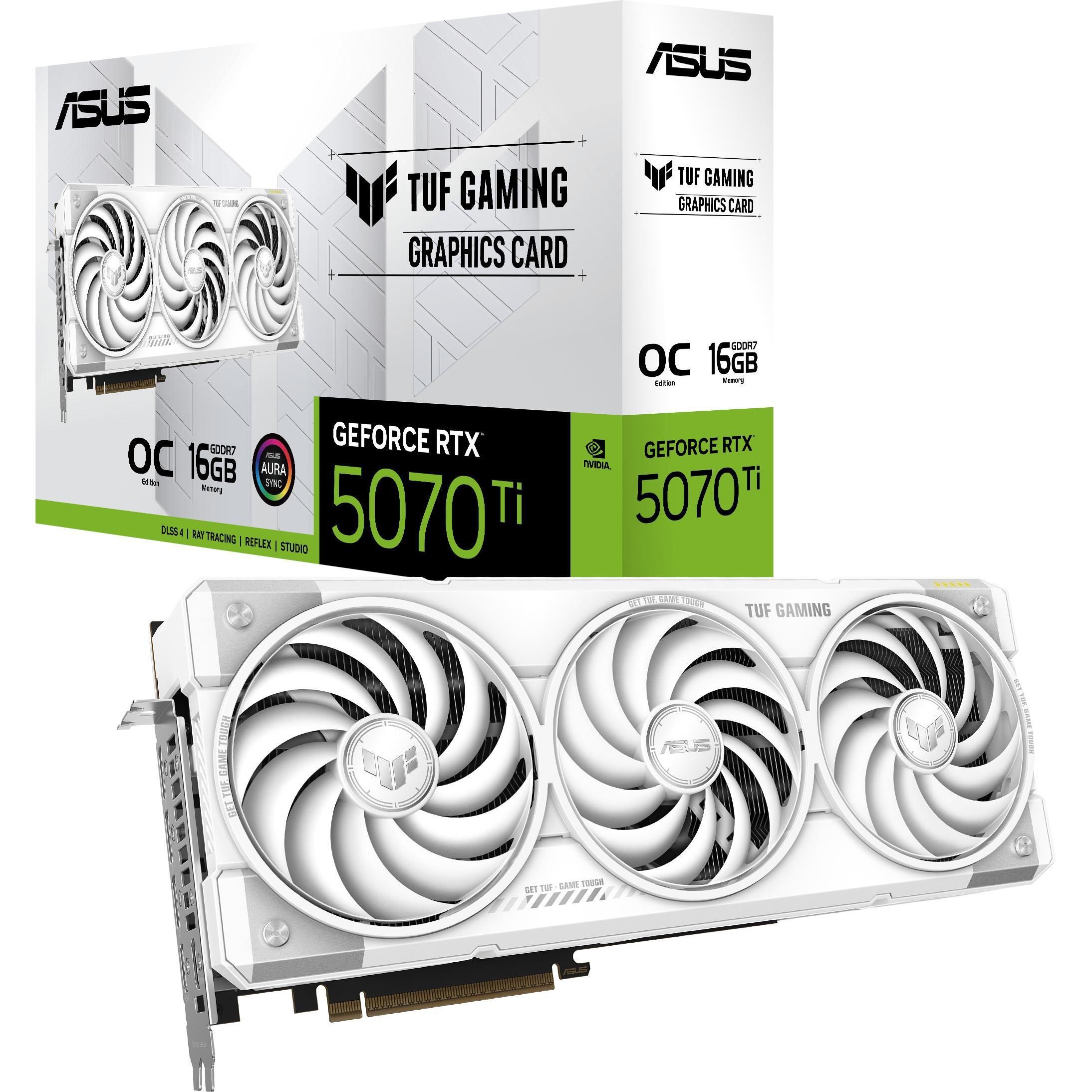 Видеокарта ASUS GeForce RTX 5070 TI 16GB GDDR7 OC TUF-RTX5070TI-O16G-WHITE-GAMING (90YV0MD3-M0NA00) фото 1