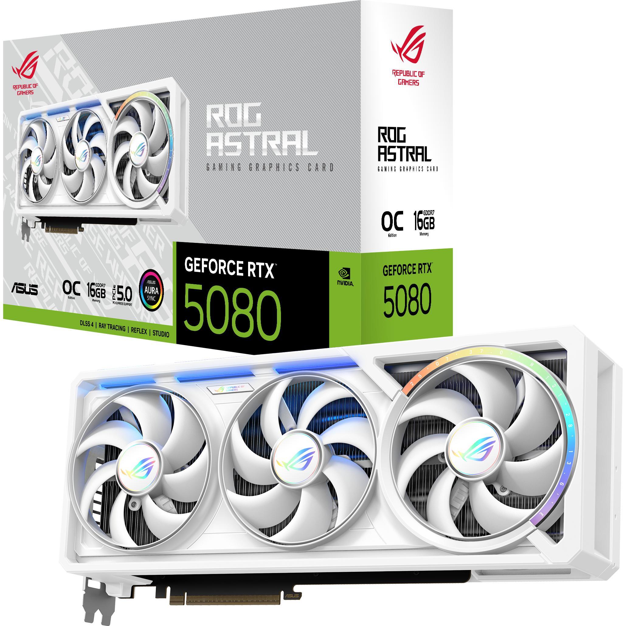Видеокарта ASUS GeForce RTX 5080 16GB GDDR7 OC ROG-ASTRAL-RTX5080-O16G-WHITE (90YV0LV4-M0NA00) фото 1