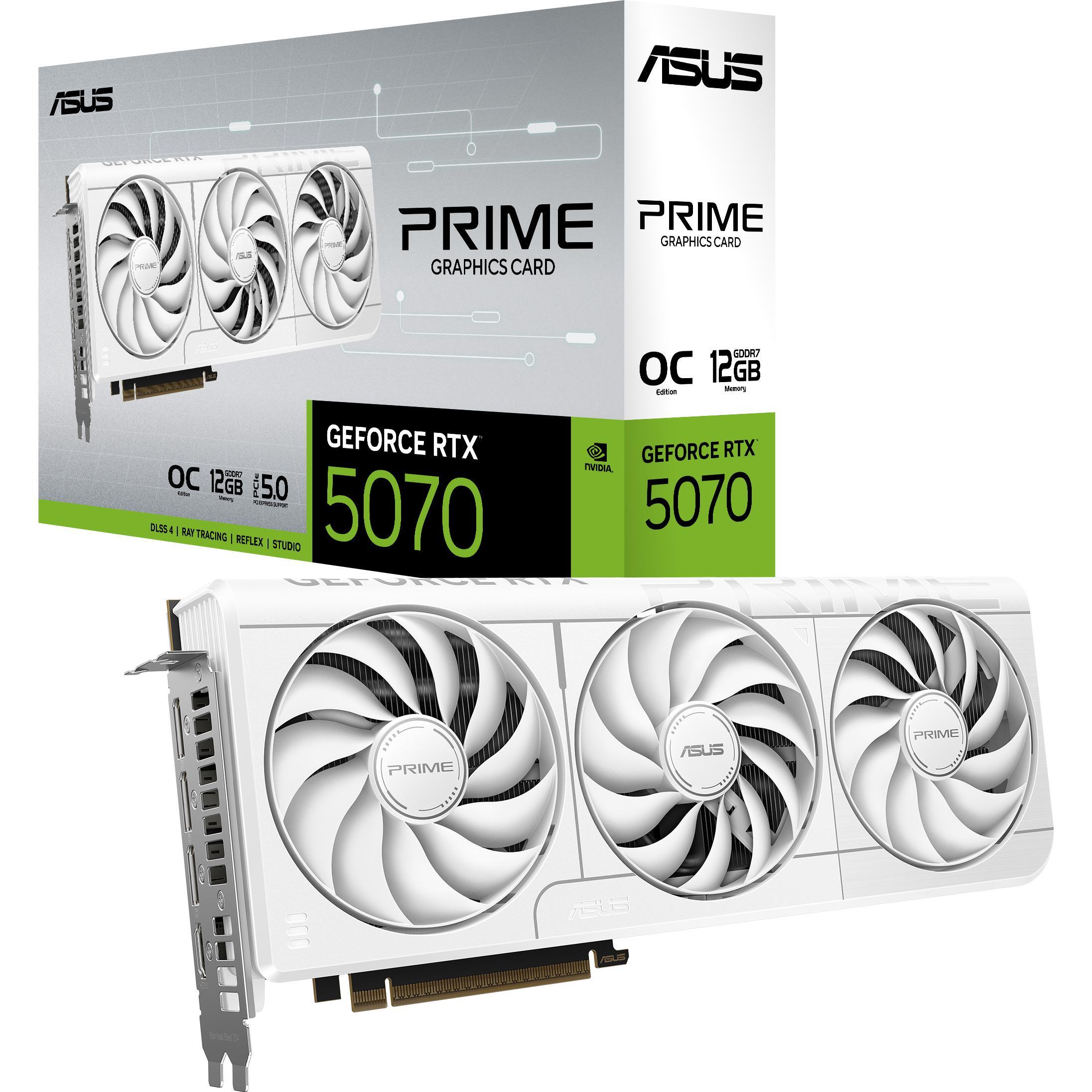 Видеокарта ASUS GeForce RTX 5070 12GB GDDR7 OC PRIME-RTX5070-O12G-WHITE (90YV0M19-M0NA00) фото 1