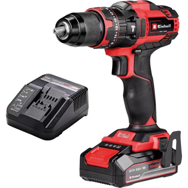 

Шуруповерт-дрель ударная акумуляторная Einhell TE-CD 18/44 Li-i (1x2,5Ah), PXC, 18В (4514287)