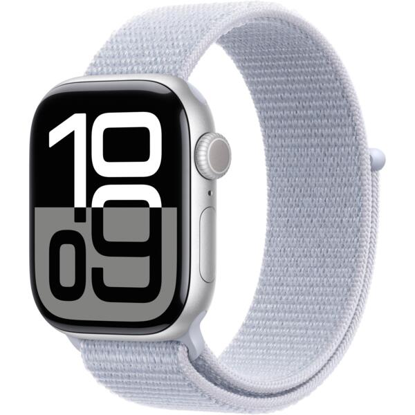 Смарт-часы Apple Watch Series 10 GPS + Cellular 42mm Silver Aluminium Case with Blue Cloud Sport Loop