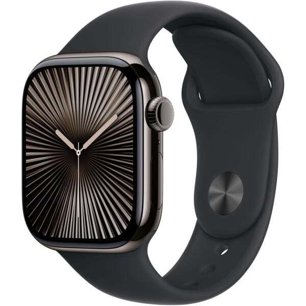 Смарт-часы Apple Watch Series 10 GPS + Cellular 42mm Slate Titanium Case with Black Sport Band - S/M