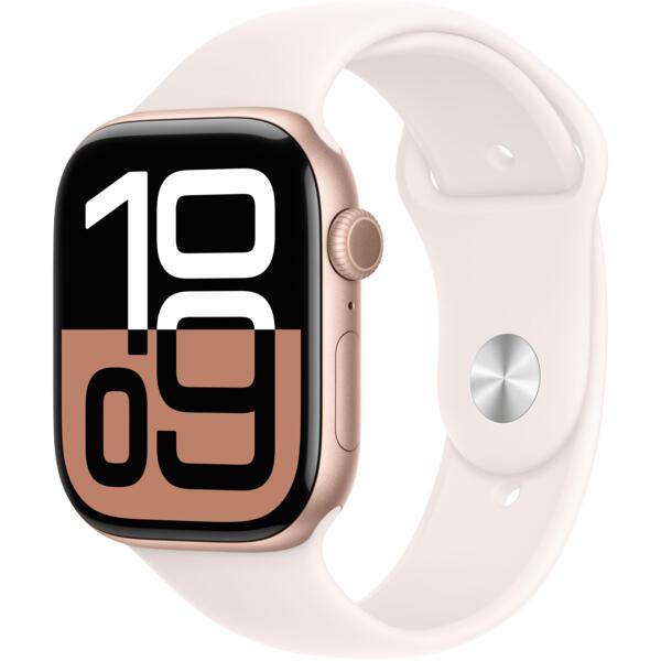 Смарт-часы Apple Watch Series 10 GPS + Cellular 46mm Rose Gold Aluminium Case with Light Blush Sport Band - S/M