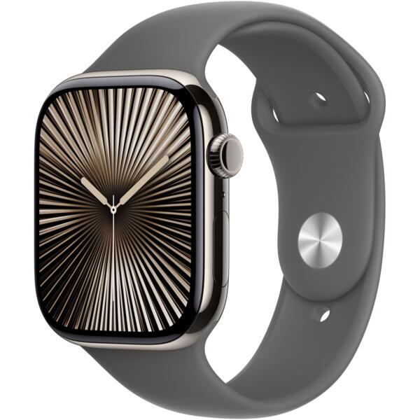 

Смарт-часы Apple Watch Series 10 GPS + Cellular 46mm Natural Titanium Case with Stone Grey Sport Band - S/M