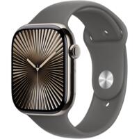 Смарт-годинник Apple Watch Series 10 GPS + Cellular 46mm Natural Titanium Case with Stone Grey Sport Band - M/L