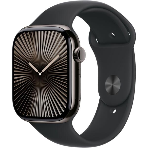 

Смарт-часы Apple Watch Series 10 GPS + Cellular 46mm Slate Titanium Case with Black Sport Band - S/M