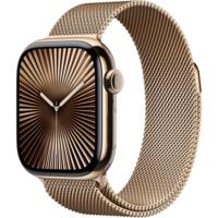 Смарт-годинник Apple Watch Series 10 GPS + Cellular 42mm Gold Titanium Case with Gold Milanese Loop