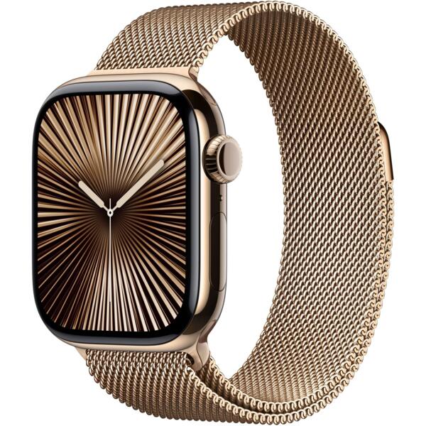 

Смарт-часы Apple Watch Series 10 GPS + Cellular 42mm Gold Titanium Case with Gold Milanese Loop