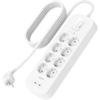 Мережевий фільтр Belkin 8хТип F, 3x1.5мм кв, 16А, USB-C/USB-C 30Вт, 2м (SRB004vf2M-V2)