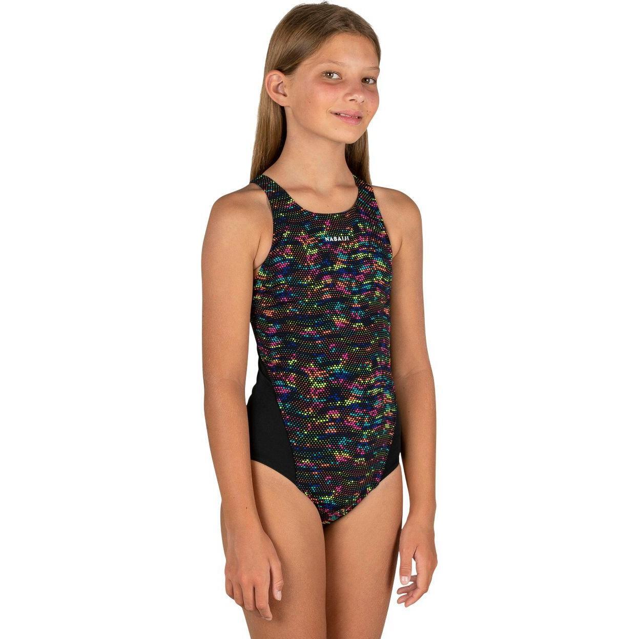 Купальник суцільний для дівчат Nabaiji Kamyli 8645703 10-11 р (141-148 см) чорний