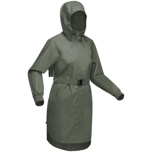 Дощовик жіночий Quechua Raincut Long водонепроникний 8589389 2XL зеленийфото