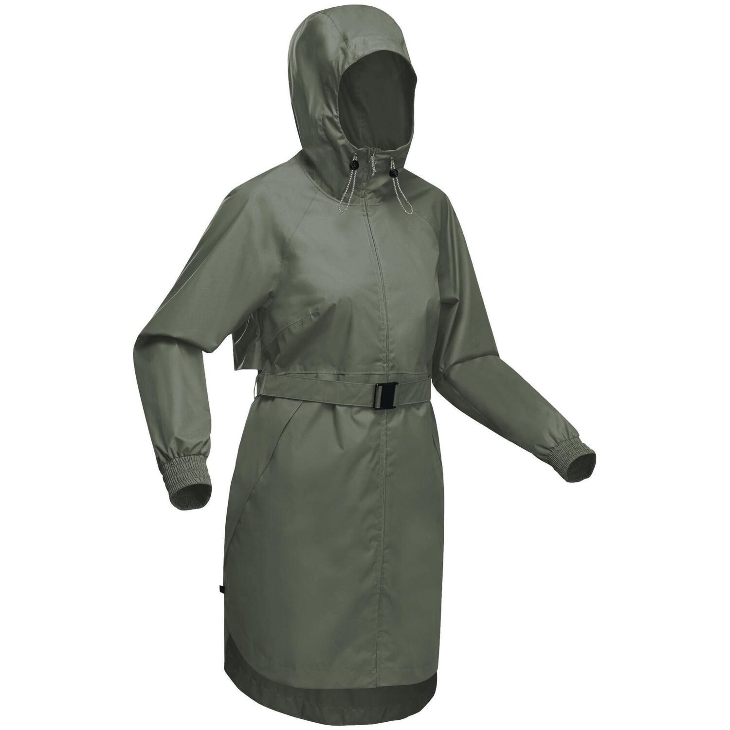 Дощовик жіночий Quechua Raincut Long водонепроникний 8589389 S зелений