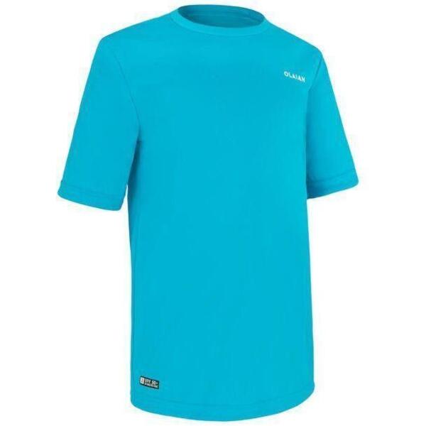 Футболка детская солнцезащитная Olaian 100 8611587 7-8 лет (123-130 см) синяя фото 