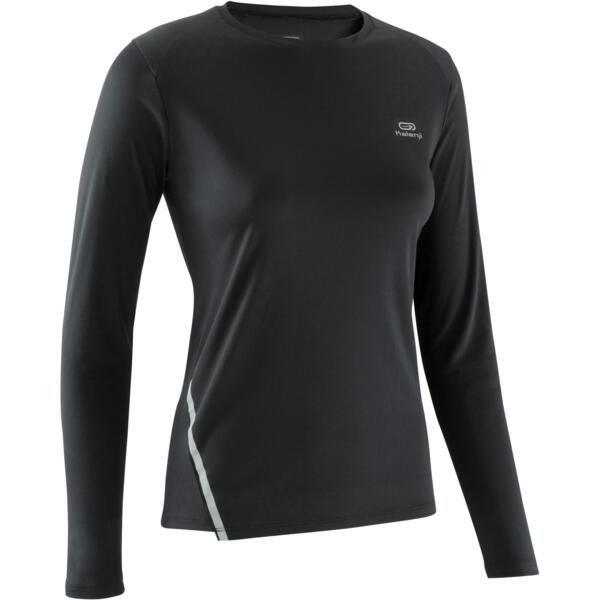 Лонгслів жіночий для бігу Kalenji Run Sun Protect 8380664 34 чорнийфото