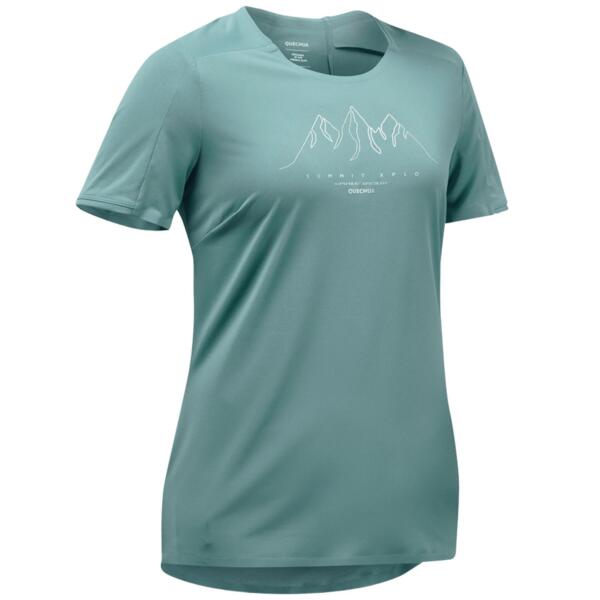 Футболка женская для горного туризма Quechua TS S500 8843923 L зеленая фото 