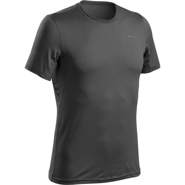 Футболка чоловіча для туризму Quechua MH100 8316244 5XL темно-сірафото