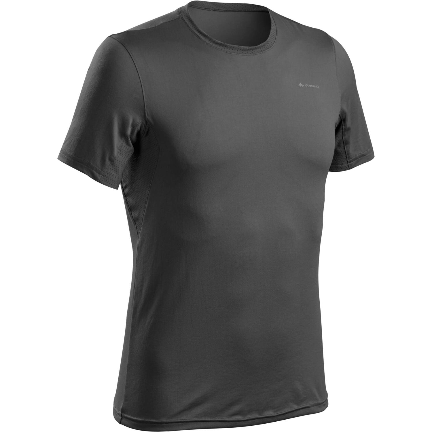 Футболка чоловіча для туризму Quechua MH100 8316244 XXXXL темно-сіра