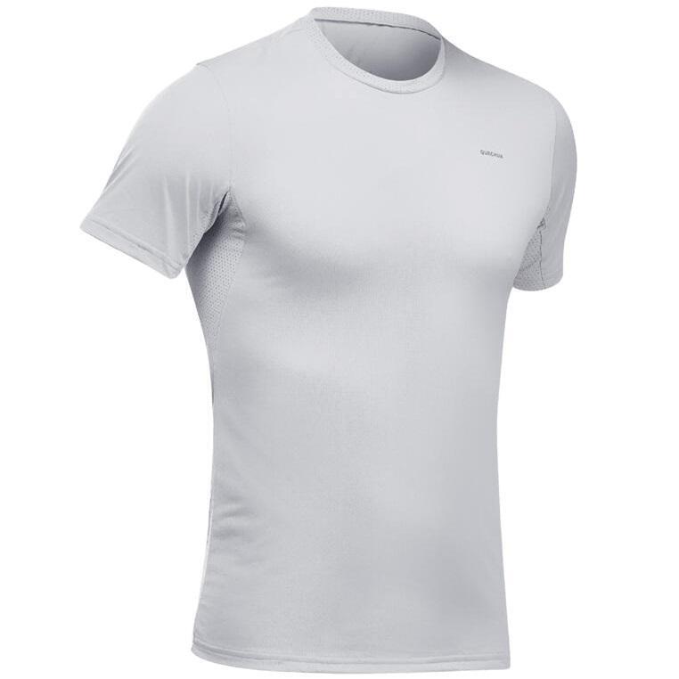 Футболка чоловіча для туризму Quechua MH100 8612136 L сіра