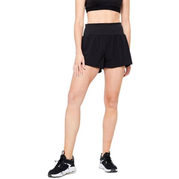 Шорты женские для фитнеса Domyos 2 в 1 8733482 XXL черные фото 