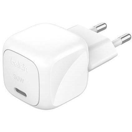 Сетевое зарядное устройство Belkin 30Вт USB-C PD PPS, White (WCA008KQWH)