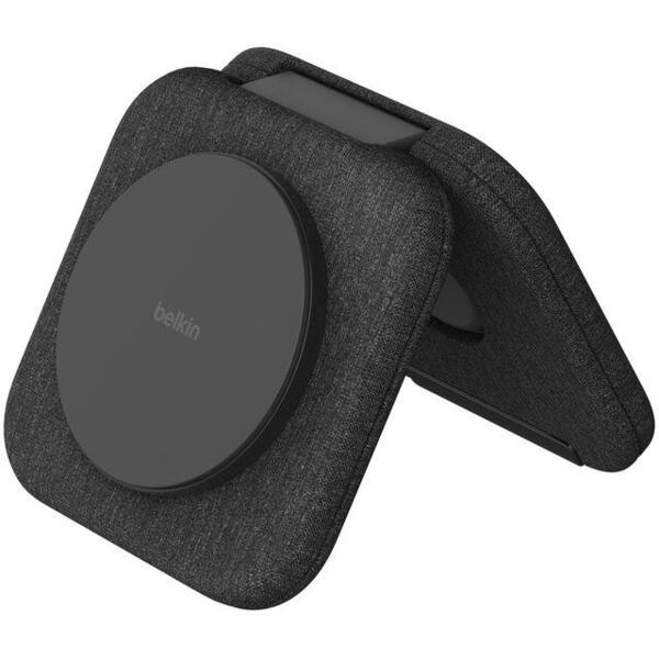 Беспроводное зарядное устройство Belkin 2в1 iPhone/Watch/AirPods Travel Pad Qi2 (WIZ026VFBK)