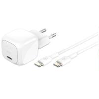 Сетевое зарядное устройство Belkin 30Вт USB-С PD PPS, кабель USB-С > USB-C, 1м, White (WCA008KQ1MWH-B6)