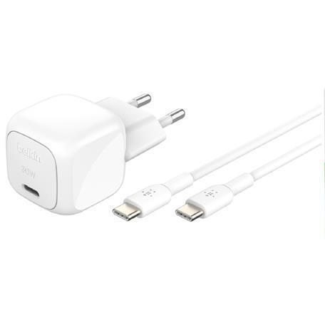 Сетевое зарядное устройство Belkin 30Вт USB-С PD PPS, кабель USB-С > USB-C, 1м, White (WCA008KQ1MWH-B6)