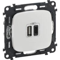 Розетка Legrand Valena ALLURE с USB-портами тип А+типС, білий (754965)