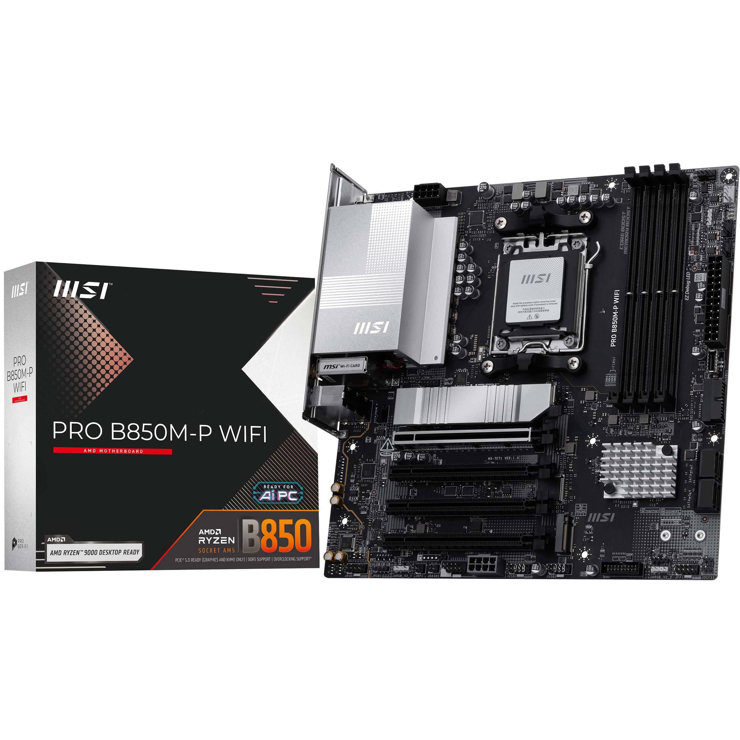 Материнcька плата MSI PRO B850M-P WIFI (911-7E71-001)фото1