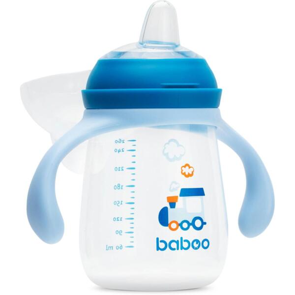 

Чашка непроливайка BABOO с силиконовым носиком, 260 мл, Transport, синяя, 6+ мес (8-121)