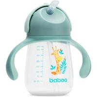 Чашка непроливайка BABOO із силіконовою соломинкою, 260мл, Safari, зелена, 9+ міс (8-122)