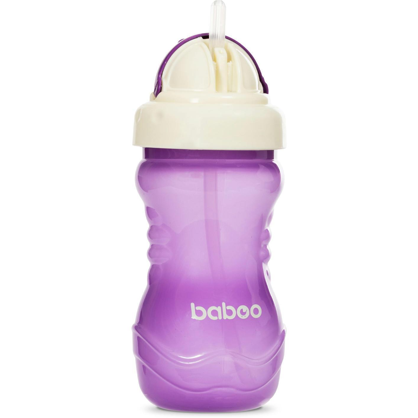 Чашка непроливайка BABOO с силиконовой соломинкой, 360мл, фиолетовая, 9+ мес (8-128) фото 1