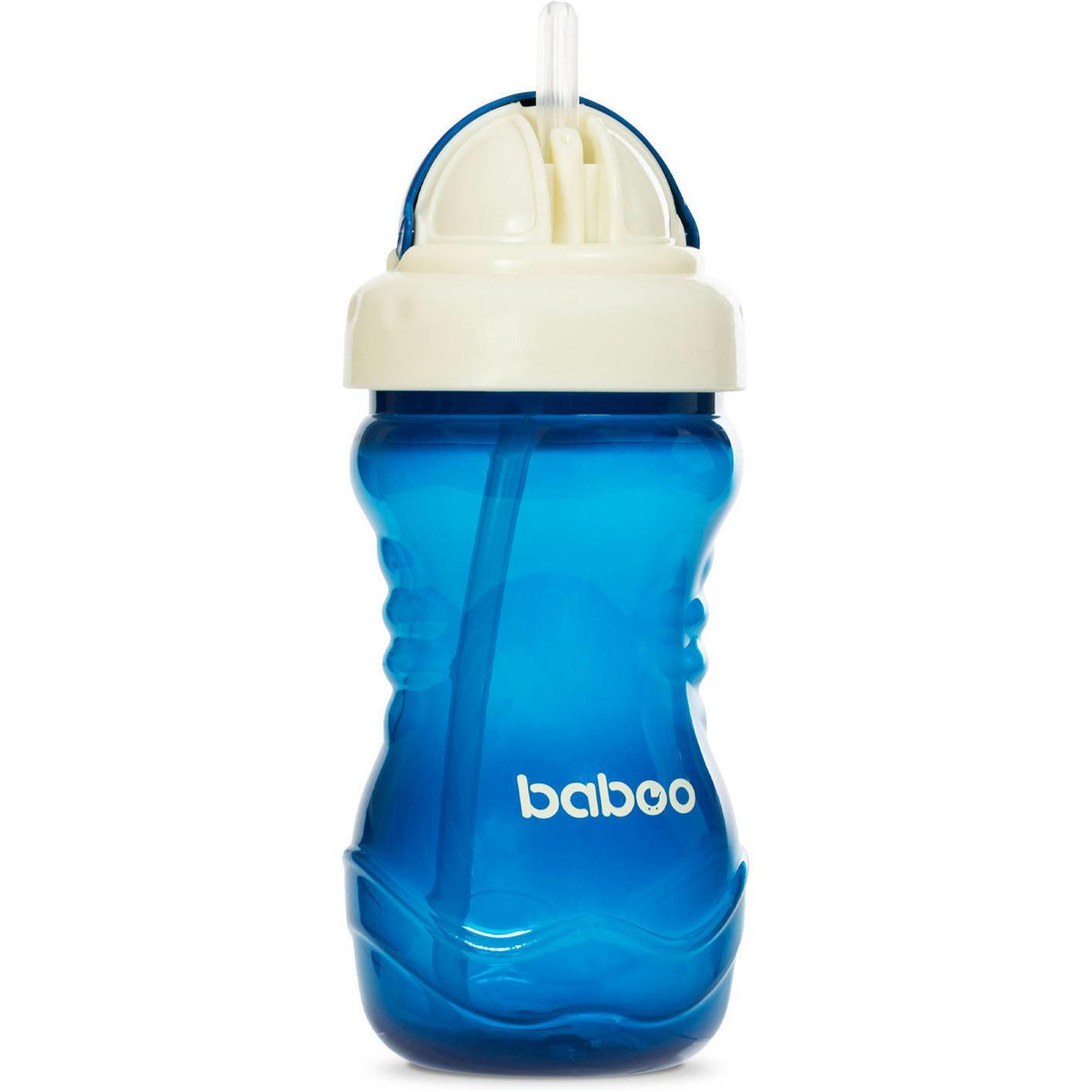 Чашка непроливайка BABOO із силіконовою соломинкою, 360мл, синя, 9+ міс (8-129)фото1