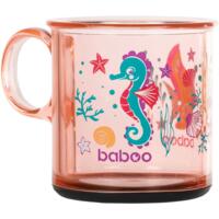 Чашка с нескользящим дном BABOO, 170 мл, Sea Life, розовая, 12+ мес (8-140)