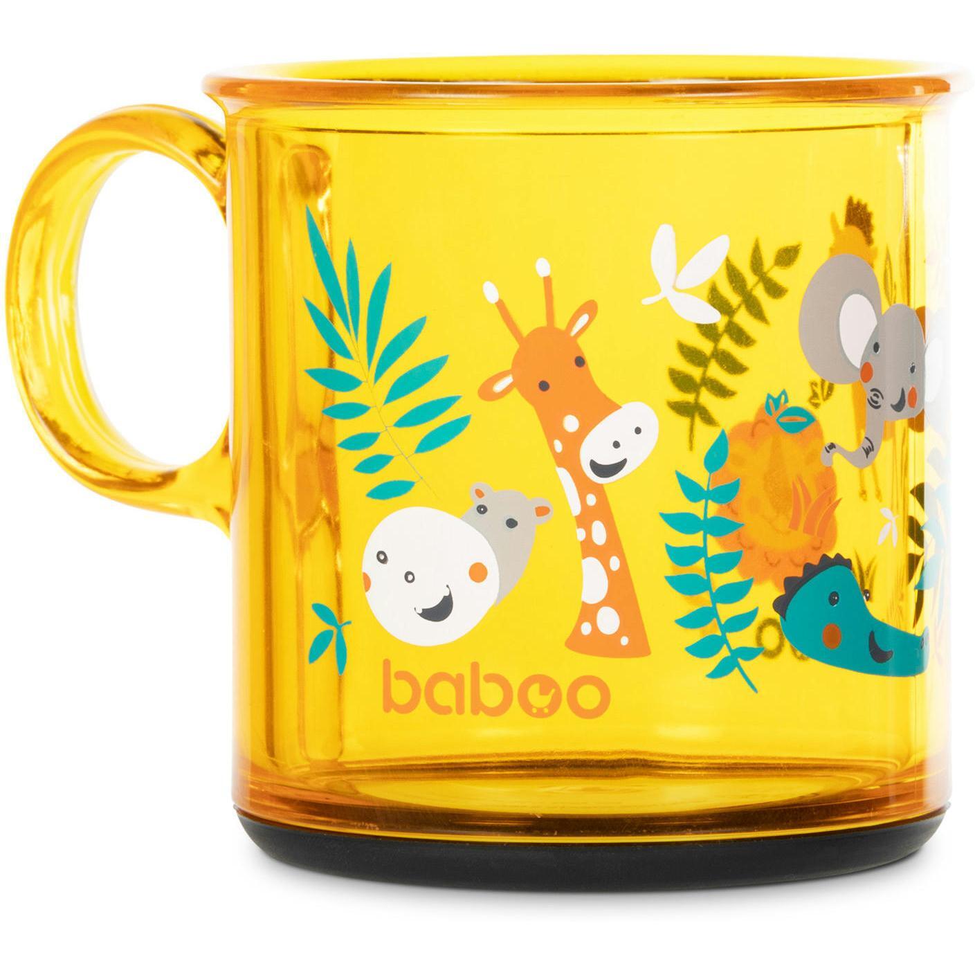 Чашка с нескользящим дном BABOO, 170 мл, Safari, желтая, 12+ мес (8-142)