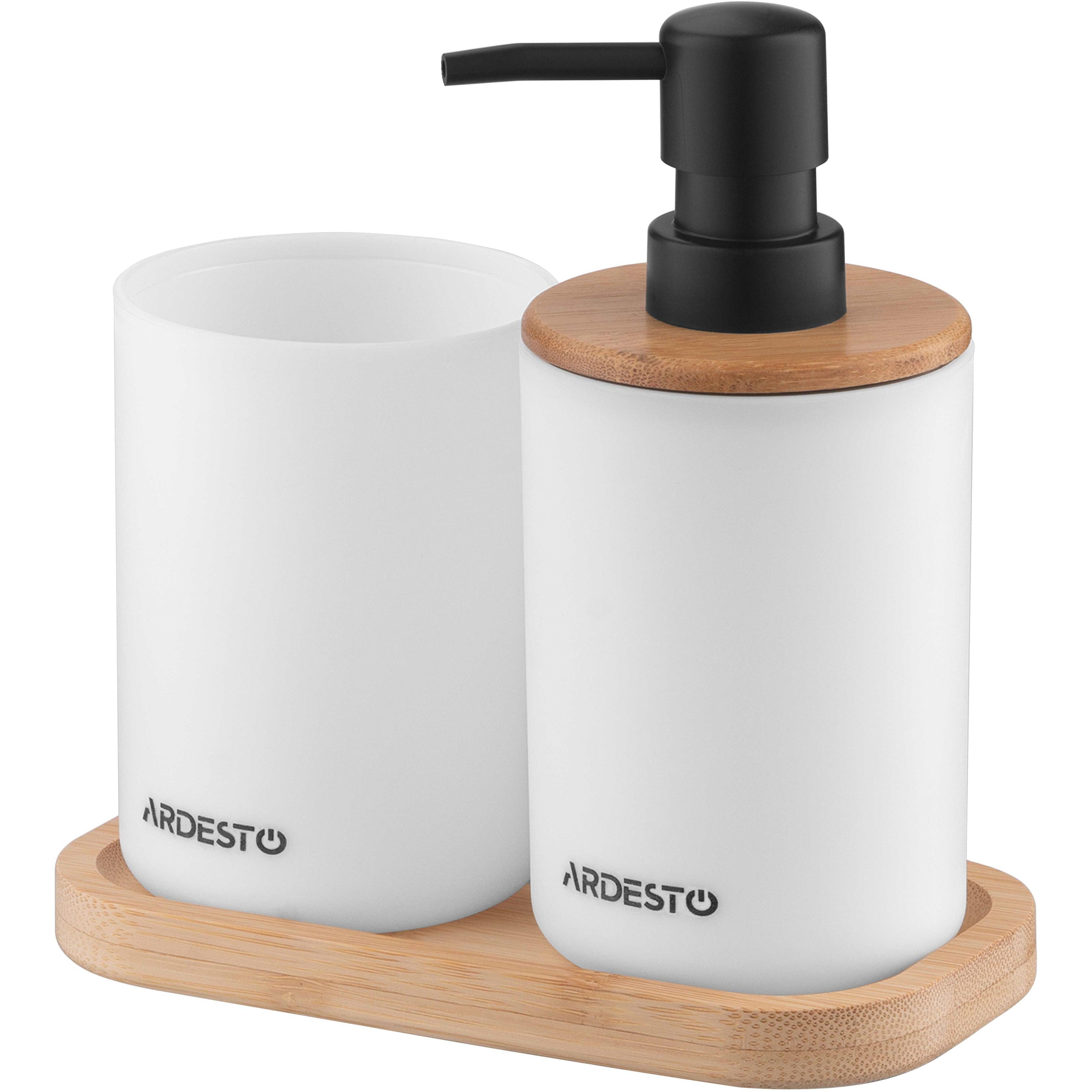 Набор для ванной комнаты ARDESTO Minimalism 360мл, 3 предмета, белый (ARHB3110WB) фото 1