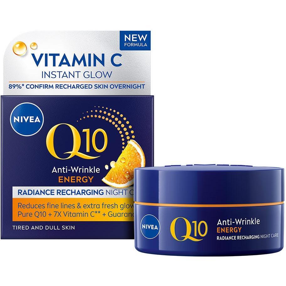 Нічний крем Nivea Q10 Energy відновлення сяйва кульковий 50 млфото1