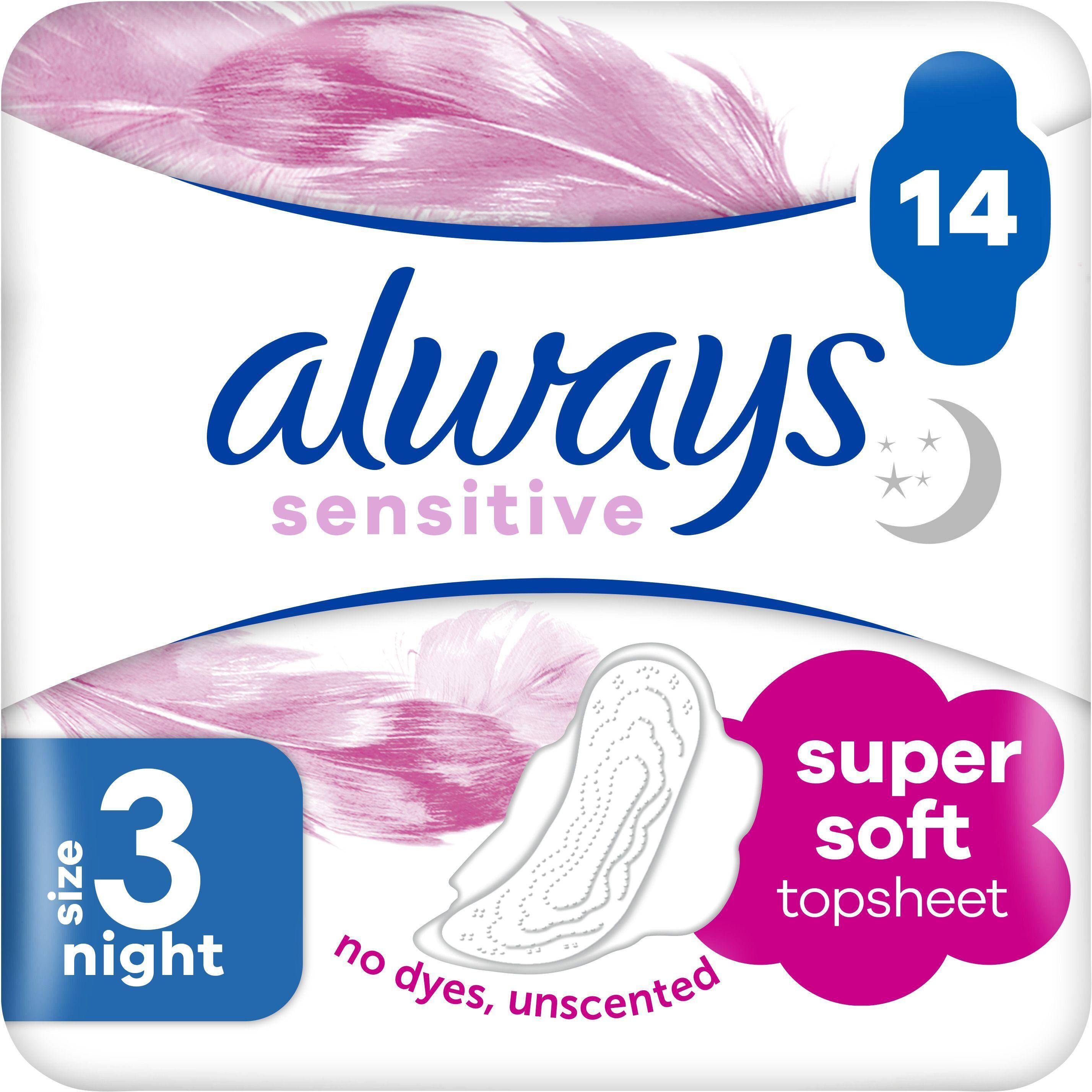 Гігієнічні прокладки Always Ultra Sensitive Night (Розмір 3) 14 штфото1