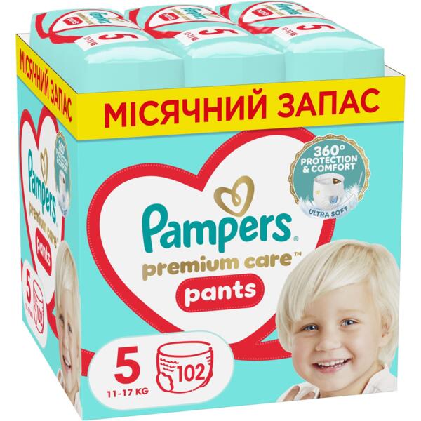 

Подгузники-трусики Pampers Premium Care Pants Размер 5 (11-17 кг) 102 шт
