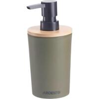 Диспенсер для мыла Ardesto Minimalism 380мл, полипропилен, бамбук, зеленый (ARHB3104OB)