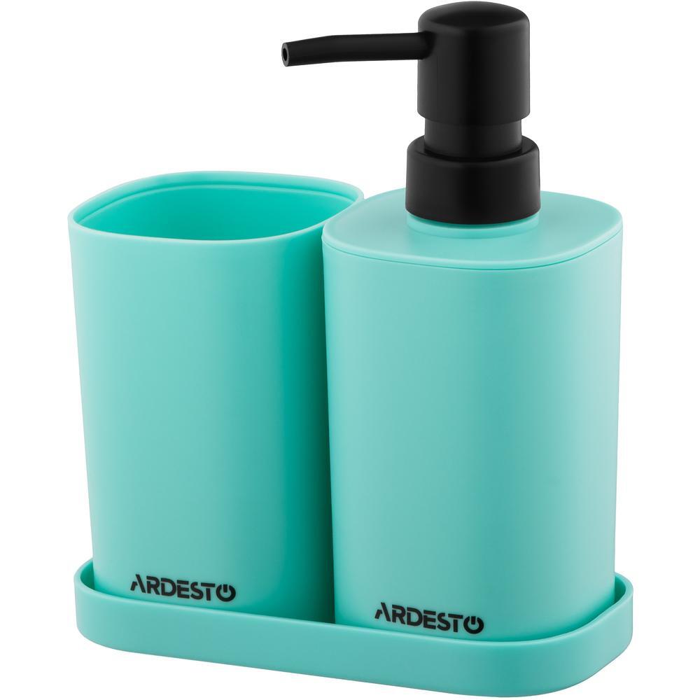 Набор для ванной комнаты ARDESTO Vigor 380мл, 3 предмета, полипропилен, голубой (ARHB3106TB) фото 1