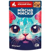 Влажный корм для котов Мясная Миска мясной микс 100 г