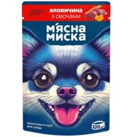 Влажный корм для собак Мясная миска с говядиной и овощами 100г