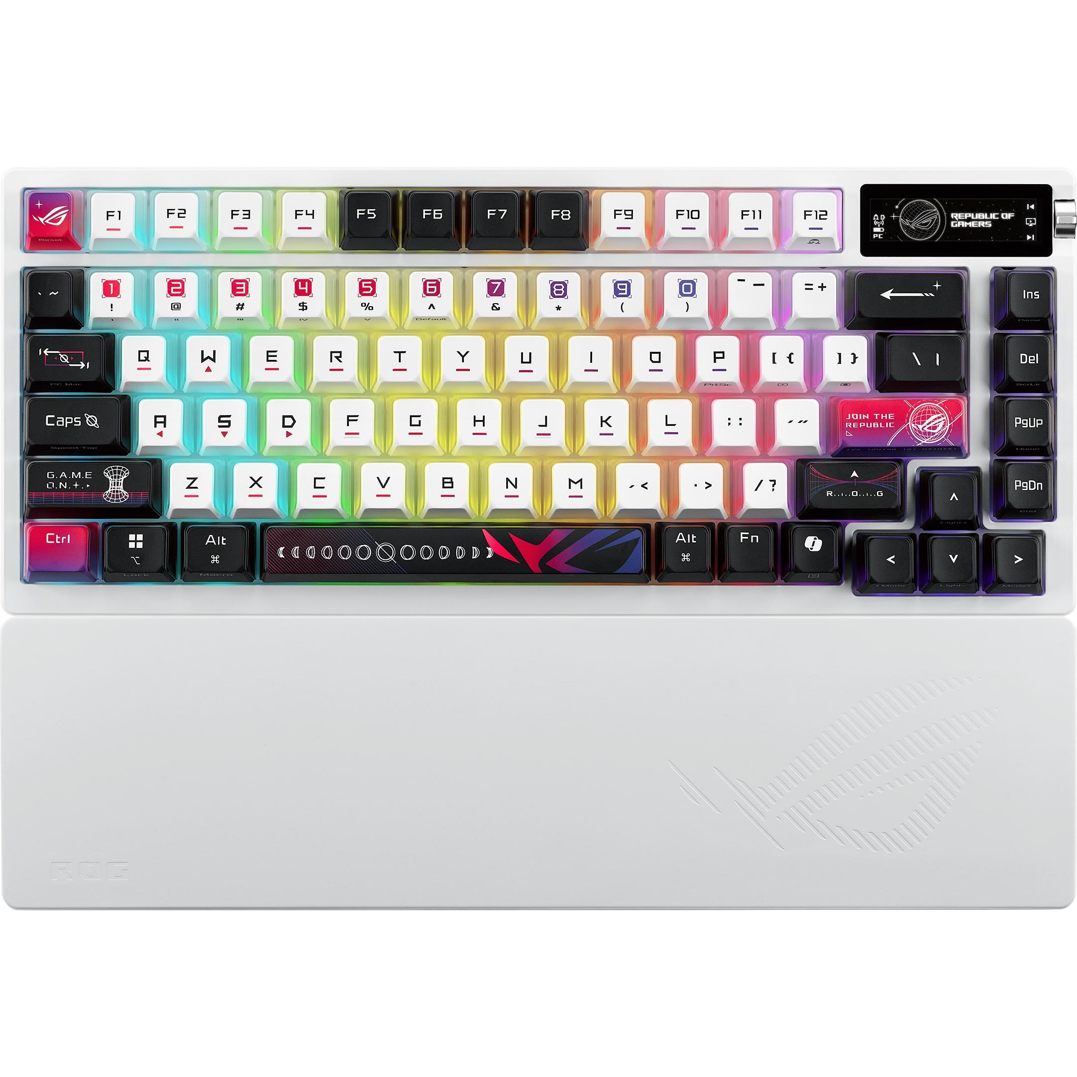 Ігрова клавіатура ASUS ROG Azoth X NX Snow V2 EN PBT White (90MP044F-BKUA30)фото1
