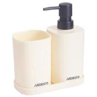 Набір для ванної кімнати Ardesto Vigor 380мл, 3 предмети, поліпропілен, бежевий (ARHB3106MB)