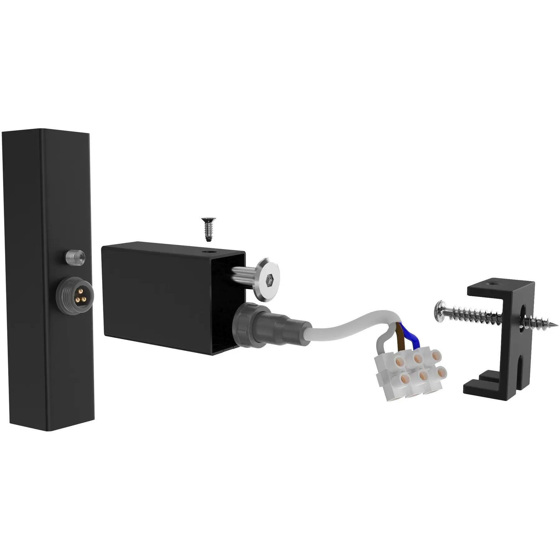 Комплект Mario для скрытого подключения под профильный стояк черный матовый (3.0.1000.0.BM) фото 1