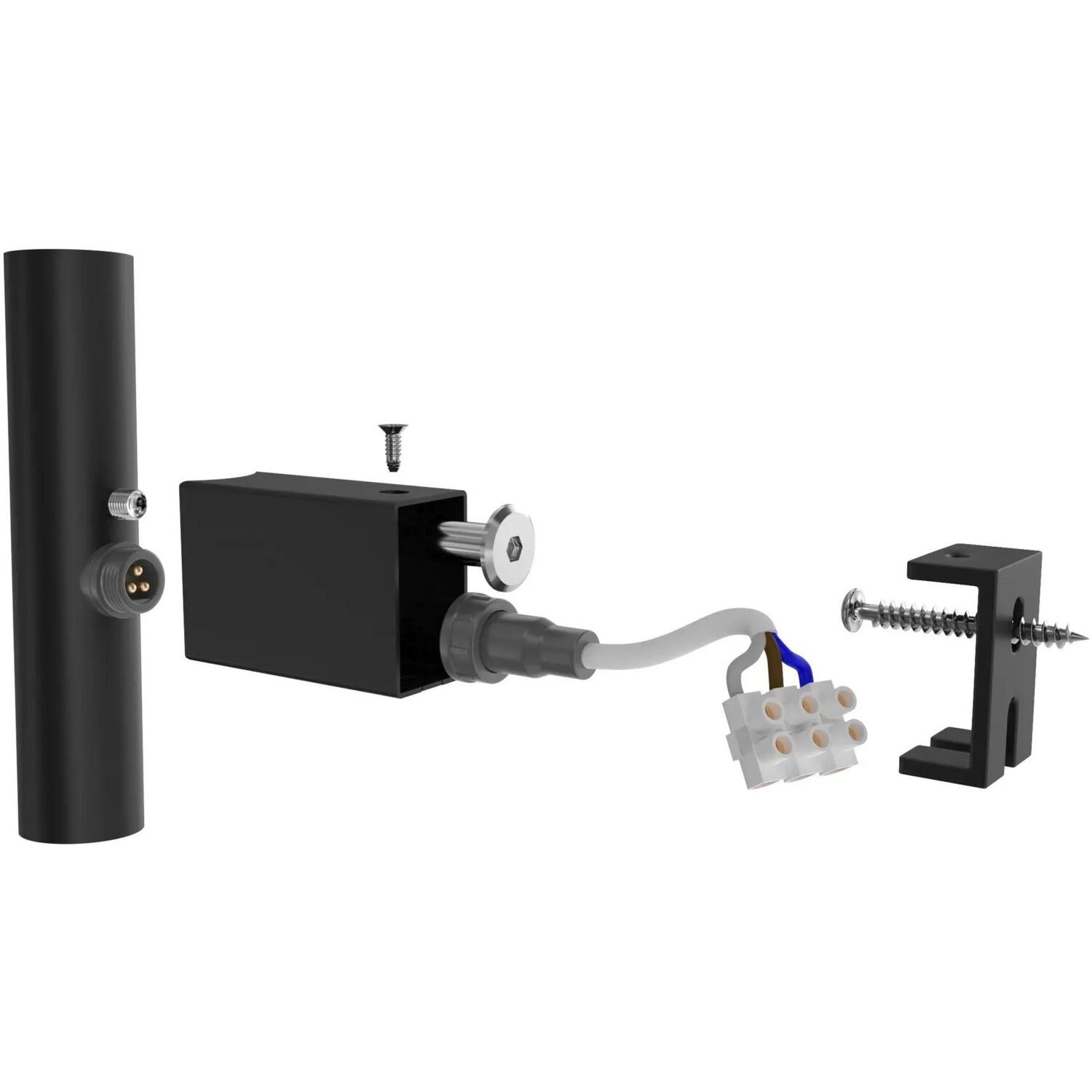 Комплект Mario для скрытого подключения под круглый стояк черный матовый (3.0.0900.0.BM) фото 