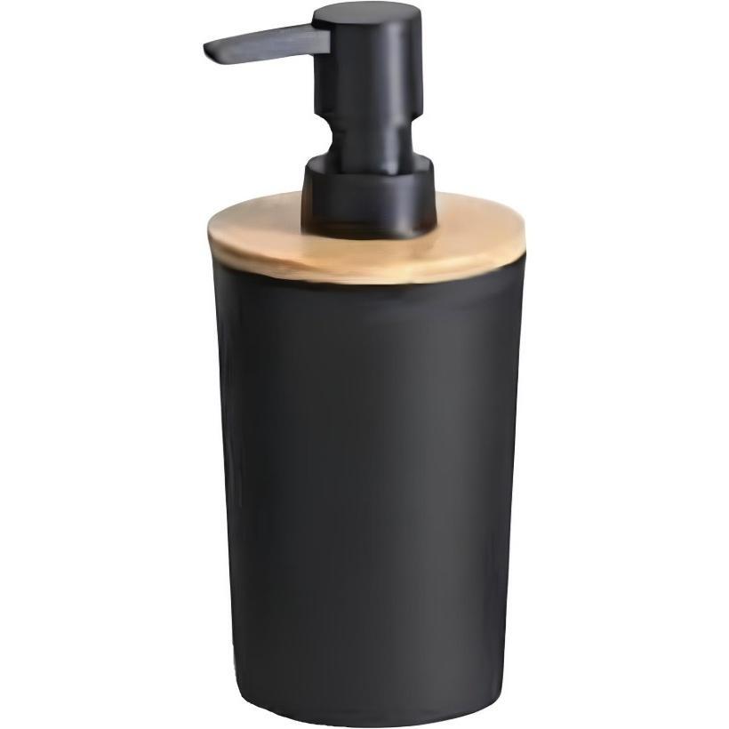 Диспенсер для мила Ardesto Minimalism 380мл, поліпропілен, бамбук, чорний (ARHB3104BB)фото